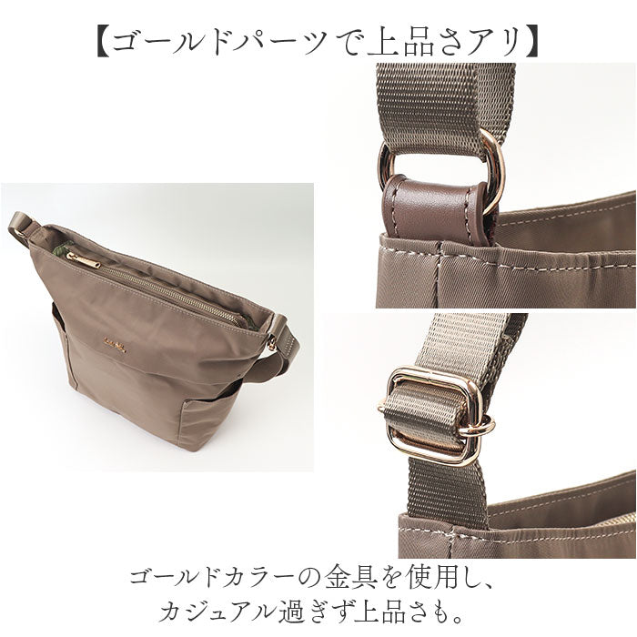 LAURA ASHLEY ローラアシュレイ 縦型 ショルダーバッグ ILNL-03 通販 ショルダーバック ショルダー 肩掛け 斜めかけ 縦型ショルダー 軽い 軽量 はっ水 撥水 ナイロン ポケット たくさん