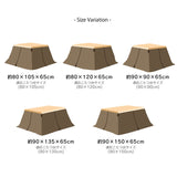 こたつ布団用 中掛け毛布 通販 洗える ハイタイプ フランネル ブラウン 約80×120×65cm