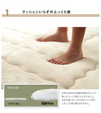 国産固綿40mm使用  通販 マイクロファイバー生地 ふっくら敷 無地 約190×290cm
