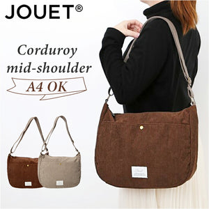 Jouet ジョエット ショルダーバッグ ミドル J7152 通販 ショルダーバック ショルダー 肩掛け 斜めかけ ななめ掛け ミドルショルダー コーデュロイ ポケット シンプル カジュアル
