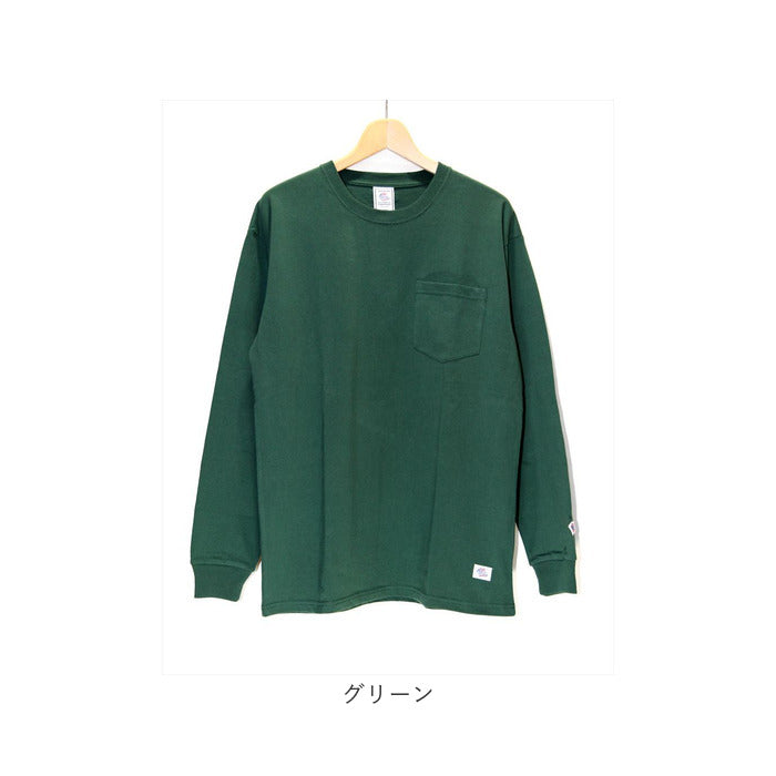 長袖 tシャツ メンズ 綿100 通販 JEMORGAN JC001-129 ジェーイーモーガン ロンT 長袖tシャツ 無地 シンプル ポケット付き クルーネック メンズ ヘビーウェイト オシャレ アメカジ