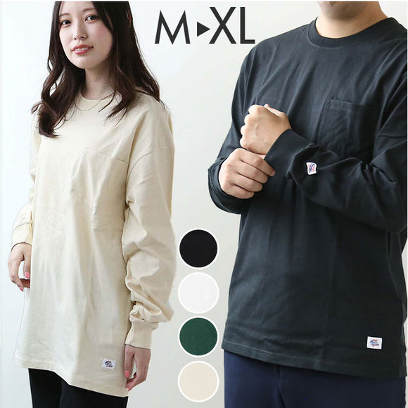 長袖 tシャツ メンズ 綿100 通販 JEMORGAN JC001-129 ジェーイーモーガン ロンT 長袖tシャツ 無地 シンプル ポケット付き クルーネック メンズ ヘビーウェイト オシャレ アメカジ