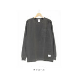 長袖 tシャツ メンズ 綿100 通販 JEMORGAN JC002-129 ジェーイーモーガン ロンT 長袖tシャツ 無地 シンプル ポケット付き クルーネック メンズ ピグメントダイ オシャレ アメカジ