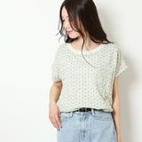 レディース ノースリーブ tシャツ 通販 JEMORGAN ジェーイーモーガン ノースリーブtシャツ 袖なし ノースリーブカットソー 花柄 ワッフル素材 オシャレ お洒落 かわいい インナー