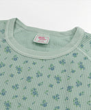 ロングtシャツ レディース 長袖 通販 JEMORGAN ジェーイーモーガン 長袖Tシャツ 花柄 ワッフル素材 カットソー トップス オシャレ お洒落 かわいい リラックスウェア カジュアル