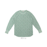 ロングtシャツ レディース 長袖 通販 JEMORGAN ジェーイーモーガン 長袖Tシャツ 花柄 ワッフル素材 カットソー トップス オシャレ お洒落 かわいい リラックスウェア カジュアル