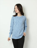 ロングtシャツ レディース 長袖 通販 JEMORGAN ジェーイーモーガン 長袖Tシャツ 花柄 ワッフル素材 カットソー トップス オシャレ お洒落 かわいい リラックスウェア カジュアル