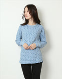 ロングtシャツ レディース 長袖 通販 JEMORGAN ジェーイーモーガン 長袖Tシャツ 花柄 ワッフル素材 カットソー トップス オシャレ お洒落 かわいい リラックスウェア カジュアル
