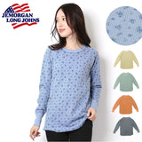 ロングtシャツ レディース 長袖 通販 JEMORGAN ジェーイーモーガン 長袖Tシャツ 花柄 ワッフル素材 カットソー トップス オシャレ お洒落 かわいい リラックスウェア カジュアル