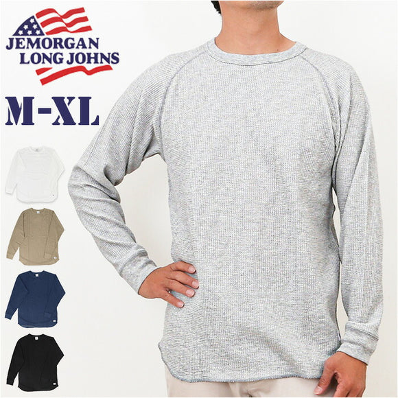 JEMORGAN ワッフル JF070-52S ジェーイーモーガン 通販 長袖Tシャツ ロンT カットソー Tシャツ ロングスリーブTシャツ トップス メンズ ワッフル生地 ラグラン袖 秋冬 春秋 レディース