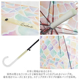 傘 レディース ジャンプ 通販 ビニール傘 ジャンプ式 おしゃれ アンシャンテ ステンドグラス傘 長傘 雨傘 かわいい ワンタッチ クリア 8本骨 約 58cm アンブレラ パラソル 雨の日 雨具
