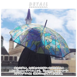 傘 レディース ジャンプ 通販 ビニール傘 ジャンプ式 おしゃれ アンシャンテ ステンドグラス傘 長傘 雨傘 かわいい ワンタッチ クリア 8本骨 約 58cm アンブレラ パラソル 雨の日 雨具