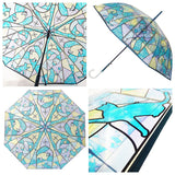 傘 レディース ジャンプ 通販 ビニール傘 ジャンプ式 おしゃれ アンシャンテ ステンドグラス傘 長傘 雨傘 かわいい ワンタッチ クリア 8本骨 約 58cm アンブレラ パラソル 雨の日 雨具