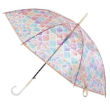 傘 レディース ジャンプ 通販 ビニール傘 ジャンプ式 おしゃれ アンシャンテ ステンドグラス傘 長傘 雨傘 かわいい ワンタッチ クリア 8本骨 約 58cm アンブレラ パラソル 雨の日 雨具