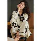 パジャマ ルームウェア レディース 上下セット 通販 寝巻 寝間着 寝巻き 部屋着 ルームウエア ズボン 長ズボン 上下 セット 長袖 ゆったり 折り襟 襟 大きいサイズ 前開き 暖かい