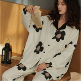 パジャマ ルームウェア レディース 上下セット 通販 寝巻 寝間着 寝巻き 部屋着 ルームウエア ズボン 長ズボン 上下 セット 長袖 ゆったり 折り襟 襟 大きいサイズ 前開き 暖かい