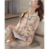 パジャマ ルームウェア レディース 上下セット 通販 寝巻 寝間着 寝巻き 部屋着 ルームウエア ズボン 長ズボン 上下 セット 長袖 ゆったり 折り襟 襟 大きいサイズ 前開き 暖かい