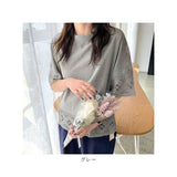 レース トップス 通販 半袖 袖レース カットソー tシャツ Tシャツ レディース トップス 五分袖 ゆったり カジュアル おしゃれ きれいめ 大人可愛い かわいい オフィス 春夏