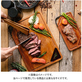 まな板 木製 通販 プレート 角 カッティングボード まないた サービングプレート おしゃれ ナチュラル アウトドア 木 チーク 取っ手 アイアン 盛り付け 四角 角皿 Plate iron handle