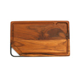 まな板 木製 通販 プレート 角 カッティングボード まないた サービングプレート おしゃれ ナチュラル アウトドア 木 チーク 取っ手 アイアン 盛り付け 四角 角皿 Plate iron handle