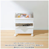 収納 キャスター付き 通販 JTSR-02 コンテナ― ワイド 収納ボックス コンテナ ボックス ストッカー 雑誌 新聞ストッカー スタッキング 分別 移動できる リビング クローゼット テーブル下