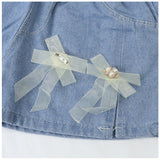 デニムショートパンツスカート 通販 パンツ ショートパンツ 短パン 子供服 こども服 子ども服 子供 女の子 ボトムス プリーツ 花 ポケット付き 通園 通学 お出かけ 外出 カジュアル