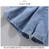 デニムショートパンツスカート 通販 パンツ ショートパンツ 短パン 子供服 こども服 子ども服 子供 女の子 ボトムス プリーツ 花 ポケット付き 通園 通学 お出かけ 外出 カジュアル