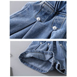 デニムショートパンツスカート 通販 パンツ ショートパンツ 短パン 子供服 こども服 子ども服 子供 女の子 ボトムス プリーツ 花 ポケット付き 通園 通学 お出かけ 外出 カジュアル