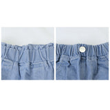 デニムショートパンツスカート 通販 パンツ ショートパンツ 短パン 子供服 こども服 子ども服 子供 女の子 ボトムス プリーツ 花 ポケット付き 通園 通学 お出かけ 外出 カジュアル