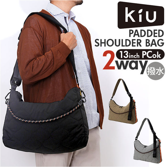 kiu ショルダーバッグ キウ K383 通販 ショルダーバック ショルダー バッグ 斜めがけバッグ パデットショルダーバッグ 2way 大きめ A4 通学 通勤 レディース メンズ 軽量 軽い 撥水