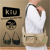kiu キウ ショルダーバッグ K436 大容量 通販 ショルダー ショルダーバック 肩掛け ななめ掛け 斜めかけ 撥水 多機能 ポケット ナイロン ダブルポケット シンプル カジュアル KiU メンズ