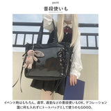 痛バッグ 痛バ トート 通販 推し活バッグ 推し オタ活バッグ A4 大容量 かばん カバン 鞄 バッグ おしゃれ かわいい 肩掛け レースアップ ぬいぐるみ 缶バッジ デコ 推し事 推しカラー