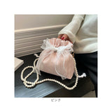 ショルダーポーチ 巾着 レース リボン 通販 ポーチ 巾着ショルダー 巾着バッグ 巾着バック 巾着袋 ミニバッグ ミニバック ショルダー 斜めがけ 肩掛け ショルダーバッグ ブローチ 小さめ