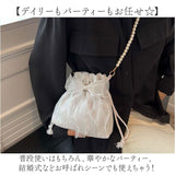 ショルダーポーチ 巾着 レース リボン 通販 ポーチ 巾着ショルダー 巾着バッグ 巾着バック 巾着袋 ミニバッグ ミニバック ショルダー 斜めがけ 肩掛け ショルダーバッグ ブローチ 小さめ