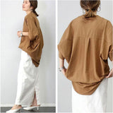 シャツ ブラウス レディース 五分袖 通販 チュニック ドルマンシャツ ロングシャツ 無地シャツ レディースシャツ ロング ドルマン vネック お尻が隠れる オーバーサイズ 無地 5分袖