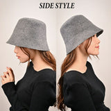 バケットハット レディース 冬 通販 バケット ハット 秋冬 帽子 秋 ウールハット バケハ バケツハット きれいめ おしゃれ ふわふわ ウール 日除け 日よけ 女性 女の子 サイズ調整 533371