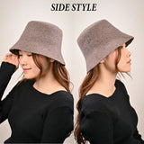 バケットハット レディース 冬 通販 バケット ハット 秋冬 帽子 秋 ウールハット バケハ バケツハット きれいめ おしゃれ ふわふわ ウール 日除け 日よけ 女性 女の子 サイズ調整 533371