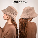 バケットハット レディース 冬 通販 帽子 秋 バケット ハット 秋冬 バケハ バケツハット ふわふわ ファー おしゃれ 大きめ フェイクファー 日よけ 日除け 女性 女の子 サイズ調整 543540