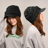 キャスケット レディース 秋冬 通販 つば付きニット帽 帽子 冬 秋 ニット帽子 ニットキャップ つば付 キャスケット帽子 かわいい 無地 洗える 手洗い おしゃれ ふわふわ 暖かい 女性