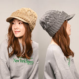 キャスケット レディース 秋冬 通販 つば付きニット帽 帽子 冬 秋 ニット帽子 ニットキャップ つば付 キャスケット帽子 かわいい 無地 洗える 手洗い おしゃれ ふわふわ 暖かい 女性