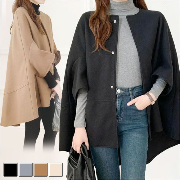 ケープ ジャケット コート レディース 通販 ポンチョ ベスト ジレ マント ショール ドルマンスリーブ ドルマン 前開き ボタン 無地 シンプル カジュアル 防寒 きれいめ 暖かい あたたかい