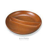 ランチプレート 仕切り 通販 お皿 仕切り皿 しきり皿 2つ プレート 皿 ランチ皿 ワンプレート 2つ仕切り 仕切りプレート皿 丸形 食器 木目調 電子レンジ対応 食洗機対応 ナチュラル