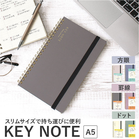 キーノート A5スリム 通販 メモ ノート 管理表 日記 記録 手帳 ミーティングノート スケジュール管理 タスク管理 ミーツプランナー デイリープランナー 健康管理 仕事 プライベート
