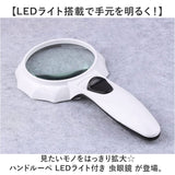 ハンドルーペ LEDライト付き 虫眼鏡 通販 虫メガネ 拡大鏡 ルーペ ムシメガネ むしめがね 拡大レンズ 手持ちルーペ 読書ルーペ ledライト付き 軽量 軽い 見やすい LEDライト おしゃれ