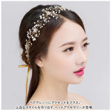 小枝アクセサリー 通販 ヘッドドレス カチューシャ ヘッドピース ヘアアクセサリー 髪飾り バックカチューシャ 結婚式 ブライダル パール ビーズ 卒業式 成人式 発表会 パーティー