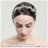 小枝アクセサリー 通販 ヘッドドレス ヘッドピース カチューシャ バックカチューシャ 髪飾り ヘアアクセサリー 小枝 リーフ パール ビーズ 結婚式 ブライダル 卒業式 成人式 発表会