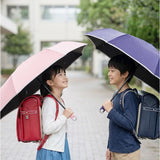 キッズ日傘 晴雨兼用 50cm 子供用 通販 完全遮光100 遮熱パラソル 子ども用日傘 カラビナ手元 ランドセル対応 通学通園 男の子女の子 手開き安全 無地シンプル ポリエステル コーティング