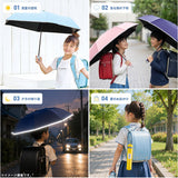 キッズ日傘 晴雨兼用 50cm 子供用 通販 完全遮光100 遮熱パラソル 子ども用日傘 カラビナ手元 ランドセル対応 通学通園 男の子女の子 手開き安全 無地シンプル ポリエステル コーティング