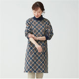 チュニック 長袖 裏起毛 通販 ロングチュニック 長袖チュニック レディース 割烹着 かぶるだけ かっぽう着 ワンピース エプロン ロング リブ袖 セルヴァン あったか 秋 冬 秋冬 防寒