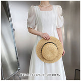 パフスリーブ ワンピース 通販 フレアワンピース ロングワンピース レディース ドレス 大人 春 夏 バルーンスリーブ 5分袖 ボリュームスリーブ 半袖 きれいめ ゆったり フレア ロング丈